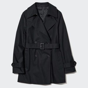 UNIQLO Short Black Trench Coat XXS